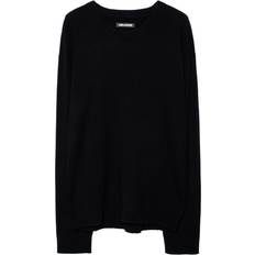 Fårskinn Överdelar Zadig & Voltaire Cashmere Tröja med Stjärnapplikationer Black