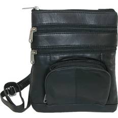 Leather Impressions Women's Multi Pocket Organizer Crossbody Handbag