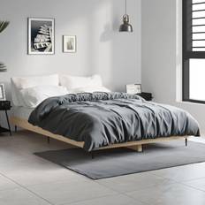 vidaXL 120x190 konstrueret træ sonoma-eg Sengeramme