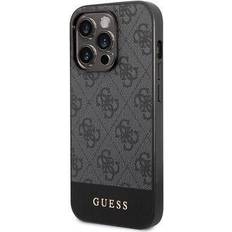 Guess Handyhüllen Guess 4G Stripe iPhone 14 Pro Hybrid Hülle Grau