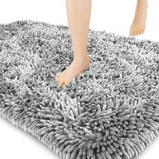 High Pile Bath Mats Yimobra Chenille Shaggy Grey 43.2x61.0cm