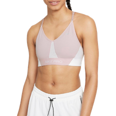 Nike BH'er Nike Pro Cln Df Indy Cb Shine Bra - Chalk/White/Metallic