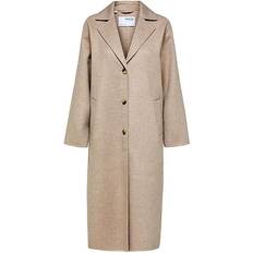 Selected Nainen Takit Selected Classic Wool Coat - Sand shell