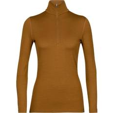 Brown - Women Base Layer Tops Icebreaker Demi-zip Thermique - Clove