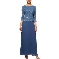 Mock Two-piece Gown - Wedgewood
