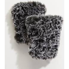 Acrylic Mittens Faux Fur Knitted Fingerless Mittens BLACKFROST