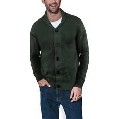 Green - Men Cardigans XRay Men's Shawl Collar Cardigan Olive Olive