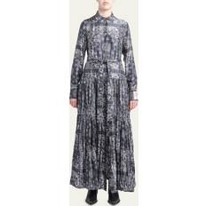 GOLDEN GOOSE Bandana Print Long Sleeve Twill Maxi Dress