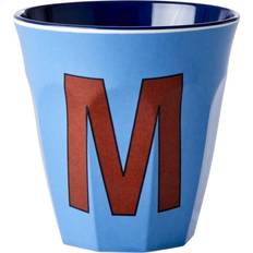 Melamine Bekers Rice melamine beker medium letter m dusty blue