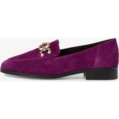 Silver Loafers Tamaris Aspen Leather Loafers With Frontal Buckle Purple