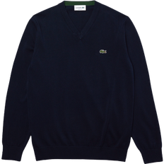 Men - V-Neck Jumpers Lacoste Men's V-neck Sweater - Navy Blue