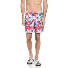 An Original Penguin Abstract Swim Shorts - Hot Coral