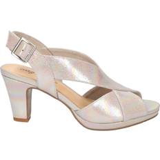 Natural - Women Heeled Sandals Easy Street Christy - Natural Iridescent