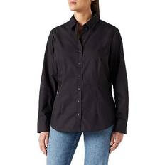 Damen - Elastan/Lycra/Spandex Hemden Seidensticker Non-iron Fil A Fil Shirt Blouse - Black