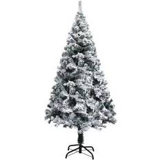 Blanco Objetos decorativos vidaXL Artificial with Flocked Snow Green Árbol de Navidad 120cm