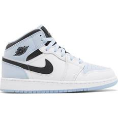 Nike Air Jordan 1 Mid SE GS - White/Ice Blue/Black