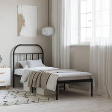 vidaXL Metal Bed Frame with Headboard 75 x 190 cm