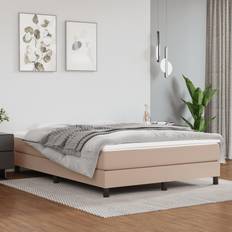 140cm - 200cm Continentaal Bedden vidaXL Bedframe Kunstleer Cappuccinokleurig 140x200 cm