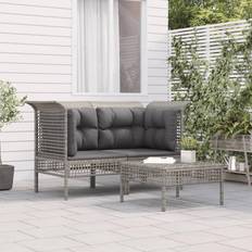 Bon_marché Ensembles de Salon d'Extérieur vidaXL Jardin Avec Coussins 3 pcs de Meubles de Terrasse Canapé de Patio Moderne Ensemble de Salon d'Extérieur