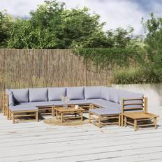 Legno Set da Lounge da Esterno vidaXL Salotto Giardino 12 pz Cuscini Grigio Chiaro Bambcod MXL 100275 Set da Lounge da Esterno