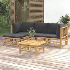 Bambu - Gråa Loungeset vidaXL 5 delar mörkgrå Loungeset