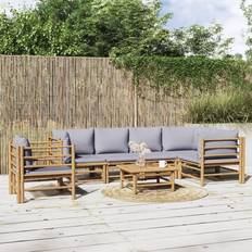 Legno Set da Lounge da Esterno vidaXL Salotto Giardino 7 pz Con Cuscini Grigio Chiaro Bambcod Mxl 76285 Set da Lounge da Esterno