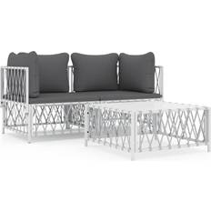 Stål - Vita Loungeset vidaXL 3 Loungeset