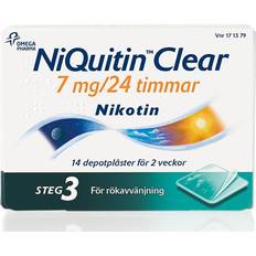 Plåster Receptfria läkemedel NiQuitin Clear 7mg / 24 Timmar Steg 3 14 st Plåster