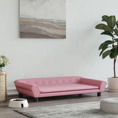 vidaXL Hundbädd Rosa 100x50x21 cm Sammet