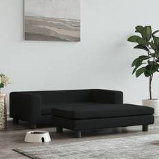 Husdjur vidaXL Hundebett mit Verlängerung Schwarz 100x50x30 cm