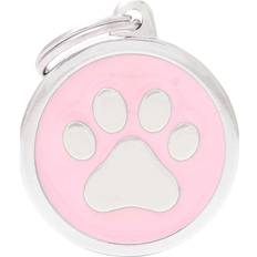 MyFamily Classic Big Pink Circle Paw ID Tag