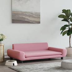 vidaXL Hundbädd Rosa 100x54x33 cm Sammet