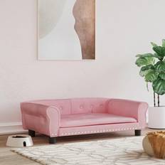 vidaXL Hundbädd Rosa 95x55x30 cm Sammet
