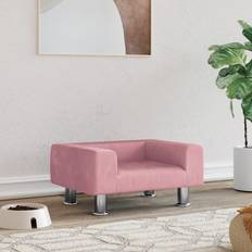 vidaXL Hundbädd Rosa 50x40x26,5 cm Sammet