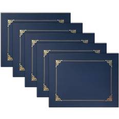 Gold Magazine Files Office Certificate Holders, 8.75" 11.25", Blue/Gold, 25/Pack