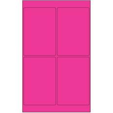 Pink Labels Tape Logic Rectangle Laser Labels 4 Fluorescent 400/Case LL186PK