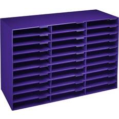 Purple Magazine Files AdirOffice 30-Compartment Office File Sorter Literature