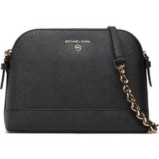 Michael Kors Large Saffiano Leather Dome Crossbody Bag - Black