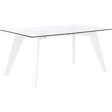 Transparent Tables à manger Dkd Home Decor De Salle Blanc Transparent MDF 160 x 90 x 75 cm Table à manger