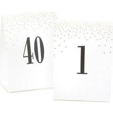 Letter Balloons Gold dots table number tents