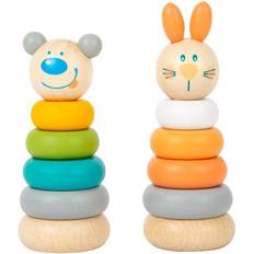 Small Foot Wooden Stacking Tower Animal Pastel Fjernlager, 5-6 dages levering