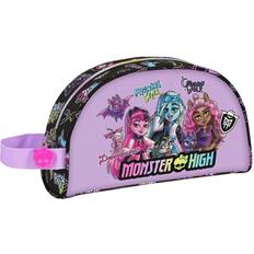 Trousses de toilette & Trousses de maquillage Safta Monster High Kulturbeutel für Kinder, anpassbar, ideal für Kinder von 5 bis 14 Jahren, bequem und vielseitig, Qualität und Haltbarkeit, 26 x 16 x 9 cm, Schwarz, Schwarz, Estándar, Lässig