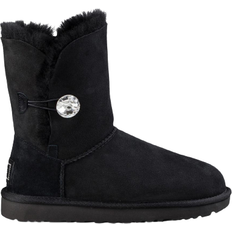 Winter Lined Ankle Boots UGG Bailey Button Bling - Black