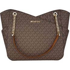 Michael Kors Jet Set Large Logo Shoulder Bag - Brown