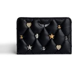 Zadig & Voltaire Plånböcker & Nyckelhållare Zadig & Voltaire Noir Charm-detail Quilted-leather Pass Card Holder 1