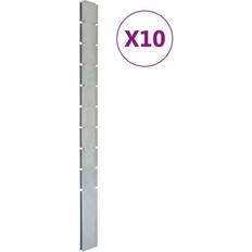 Acciaio Pali di recinzione vidaXL Pali Per Recinzione Da Giardino 10 pz Argento 240 cm In Acciaio