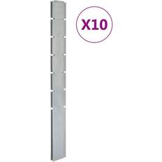 Silbrig Zaunpfosten vidaXL Garden Fence Posts 10