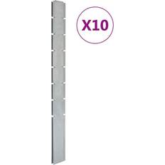 Acier Poteaux de clôture vidaXL Poteaux de Clôture 10 pcs Argenté 200 cm