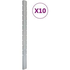 Pali di recinzione vidaXL Pali Per Recinzione Da Giardino 10 pz Argento 280 cm in Acciaio