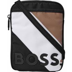 Hugo boss skuldertasker herre HUGO BOSS Neck pouch with logo and signature stripe